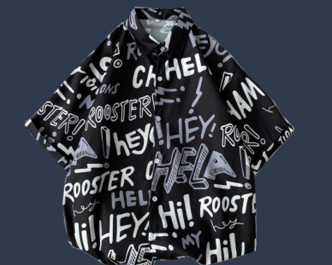 Short Floral Hawaiian Cotton Polo