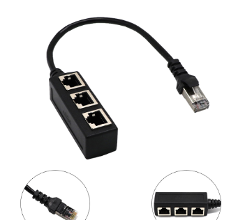 1 to 3 RJ45 Ethernet LAN Network Cable Splitter 3 Way Extender Adapter Connector