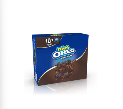 Oreo Mini 10 Pouches - Chocolate Flavor 204g Sandwich Cookie Snack with Rich Cream Filling