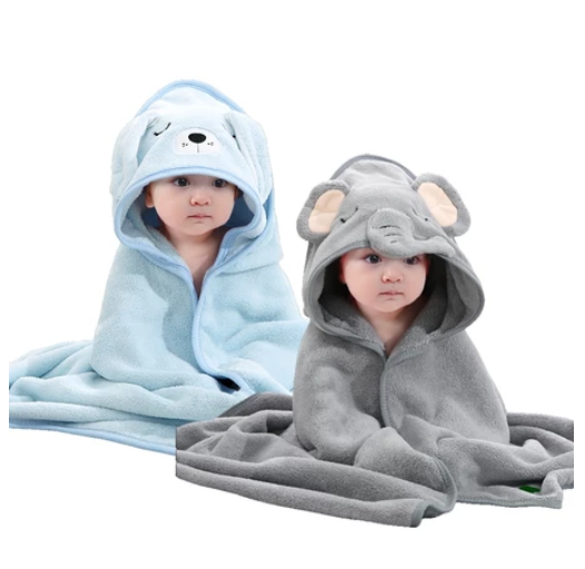 Buy 1 Take 1 2PCS Hooded Baby Blanket Baby Bath Towel Baby Towel Swaddle Kulambo Pranela SET13