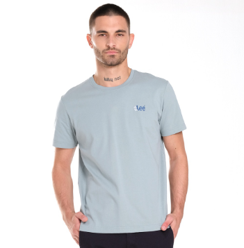 Lee Logo T-shirt for Men in Silver Blue