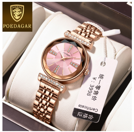 POEDAGAR luxury watches for women sale water proof original Ultra-thin korean style elegant stainless steel Watch PINK