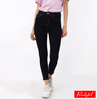 Red Girl Denim Long Pants High Waist Ladies RSLB28-0271