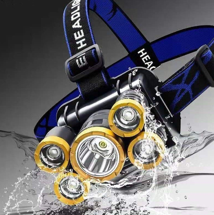 Rechargeable 5 Led Headlamp Flashlight HeadLamp Adjustable Head Light Waterproof Led mini