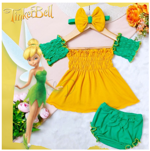 3in1 Tiffany Disney Smocking Set for Baby Girl 1-18 Months S7