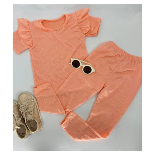 Gwen Kids Ruffle Sleeve Tee and Leggings Terno for Girls D20