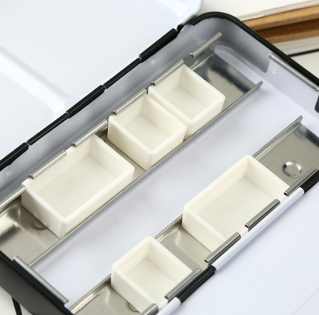 SeamiArt 6pcs Half/Full Pan Plastic Subpackage Pan for Watercolor Paint Art Tools