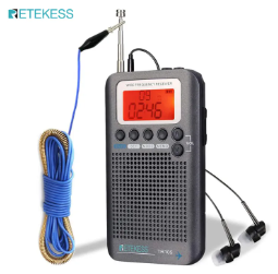 Retekess TR105 Portable Aircraft Band FM AM SW Digital Tuning Radio with Timer ON/OFF Clock Function
