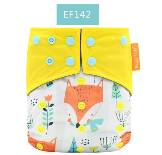 Happyflute Baby Cloth Diapers Double Gusset Bamboo Charcoal Inner Washable Cloth Nappy Without Insert D3