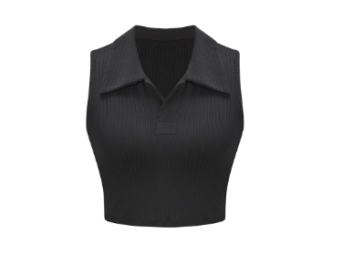 Lovito Women Casual Plain Tank Top L65ED041 (Black)