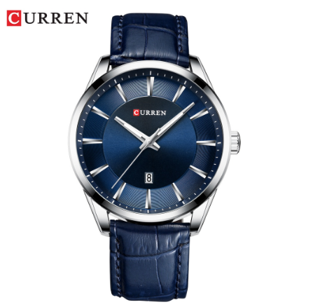 Curren Original Brand Men's Watch Leather Waterproof Fashion Casual Business Quartz 8365 X BLUE