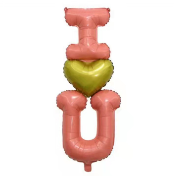 38 Inches Valentine's Day Wedding Love I Love you Gold Heart Party Decorations Aluminum Foil Balloon