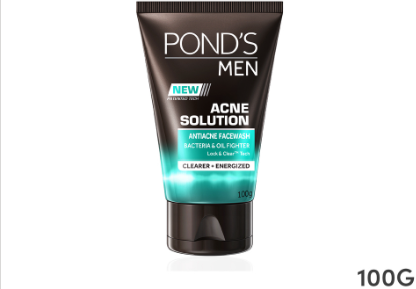 Pond's Men Acne Solution Antibacterial Anti Acne Face Wash For Clearer And Energized Skin 100g
