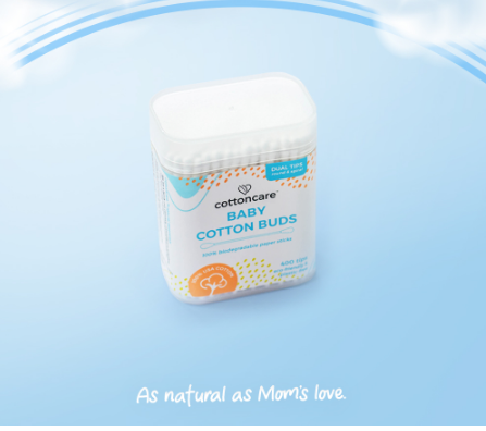 Cottoncare (400 Tips) Biodegradable Spiral Baby Cotton Buds Newborn Infant