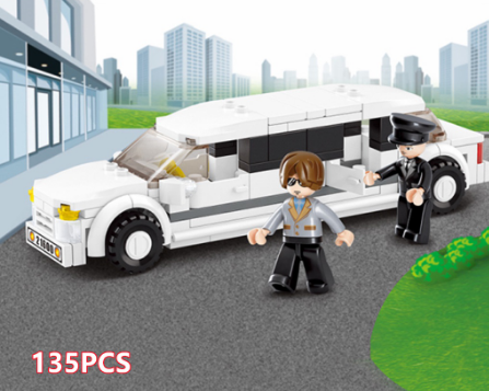 Sluban Building Blocks Limousine Construction Kits For Kids B0323 Compatible With Leading Brands Luxurious Car 135 Pcs.
