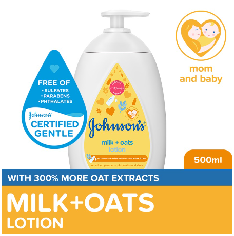 Johnson'S Milk+Oats Baby Lotion 500ml - Baby Essentials, Baby Care, Baby Body Lotion, Milk Lotion