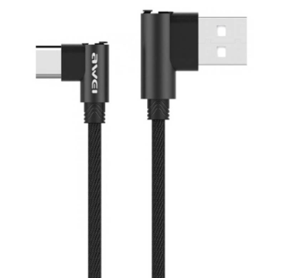 Awei CL-35 1500mm 2.4A Type-C Fast Charging L-Type Data Transfer/Sync Cable Cord For Mobile Phone