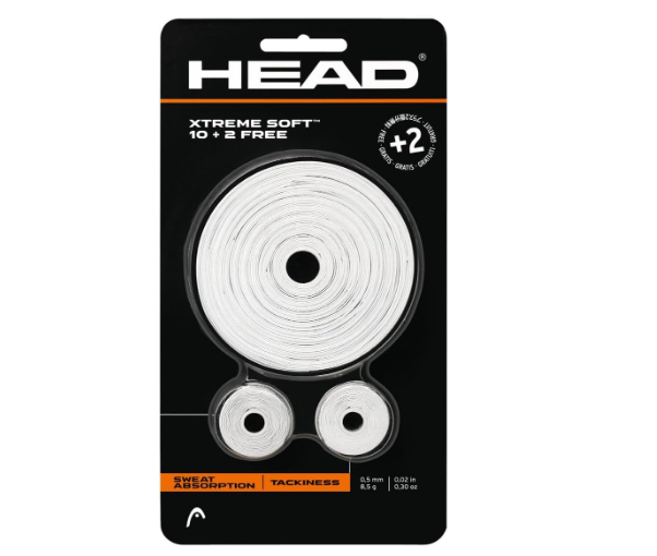 HEAD Xtreme Soft Racquet Overgrip - Tennis Racket Grip Tape - 12-Pack, White