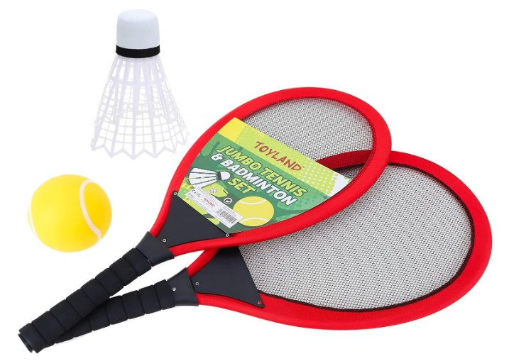 Toyland 65cm Jumbo Tennis & Badminton Set - 2 Giant Rackets with Giant Shuttlecock & Giant Tennis Ball