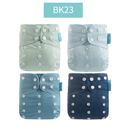 Happyflute 2023 Baby Reborn 4pcs set Washable Eco-friendly Baby Cloth Diaper Ecological Adjustable Nappy Reusable Diaper SET41