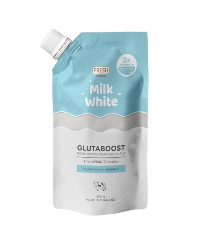 Fresh Skinlab Milk White Glutaboost Moisturizing Cream Salt Scrub 300g