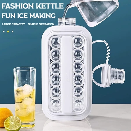 Ice Ball Maker Kettle Kitchen Bar Accessories Gadgets Tray Bag Ice Cube Mold 2 In 1 Ice Cube Tray