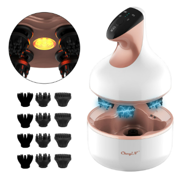 CkeyiN EMS Head Massager with Micro current Red Light Wave Cordless Scalp Massager for Stress Relief Promote Blood Circulation GN001