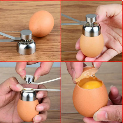 New Practical Metal Egg Scissors Egg Topper Cutter Shell Opener Stainless Steel Boiled Raw Egg Open Creative Kitchen Tools Set