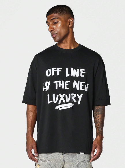 SUMWON Oversized Fit With Front Graphic Print T-Shirt College Ready