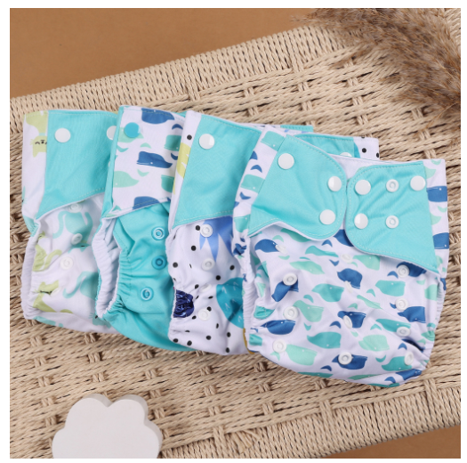Happyflute Eco-Friendly Cloth Diaper Ecological Baby Diapers 4Pcs Set 3