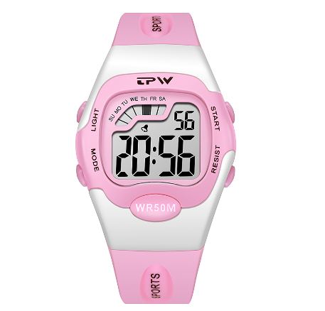 TPW 37mm Midsize Digital Watch For Women Teenage 50 Meter Water Resistant Wrist Watch Sport PINK