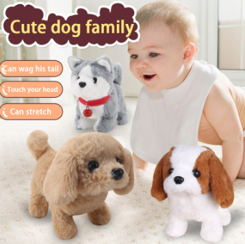 Plush Toy Electric Dog Toy for Kids Simulation Teddy Corgi Dog Tail Wagging Ass Shaking Toy