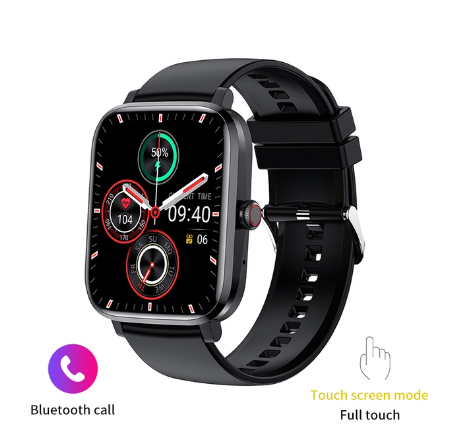 FILIEKEU Sports Smart Watch Ultra-Thin HD Display NFC Plus AI Voice Bluetooth Call Ip68 Waterproof For Women Men SILICONE BLACK