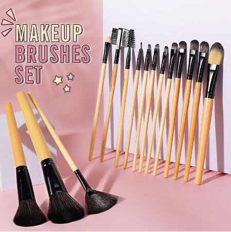 KIMUSE Soft And Flussy Makeup Brushes Set Multifunctional 15Pcs Beauty Tools