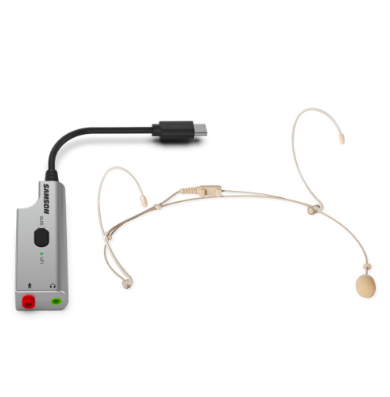 Samson ESADEU1 Plug and Play Headset Microphone with USB-C Interface Perfect for Meetings & Podcasts