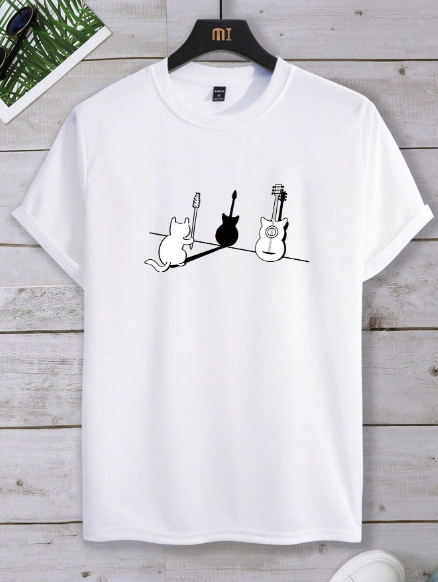 Manfinity Hypemode Men T-Shirts Fit Crew Neck Short Sleeve Graphic Tee Animal Casual Funny Summer