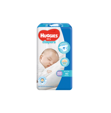 Huggies Dry Diapers Newborn 40 pcs