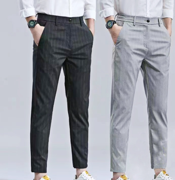 Men's Pants Stripe Casual Trouser Pants For Men Slacks & Formal Attire