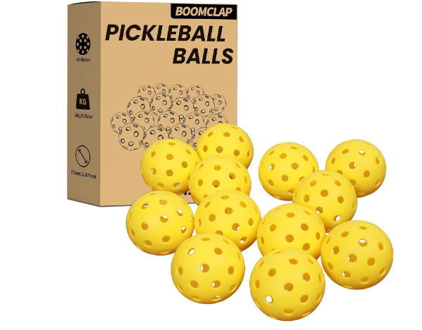 Pickleball Balls, 12 Pack Pickleballs for Outdoor, Good Balance, Bounce Stable, Durable Pickle Balls That Meet USAPA Requirement - Yellow