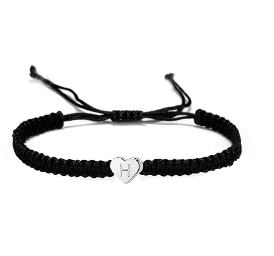 Love 26 Letter Braided Rope Couple Bracelet H
