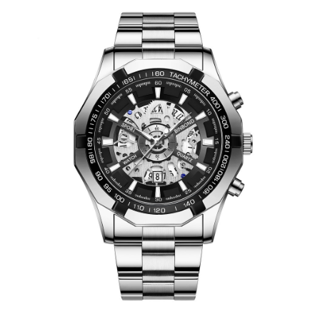 Original Luxury Fashion Hollow Luxury Stainless Steel Waterproof Men's Business Watch Blue Quartz Wrist Watch M8