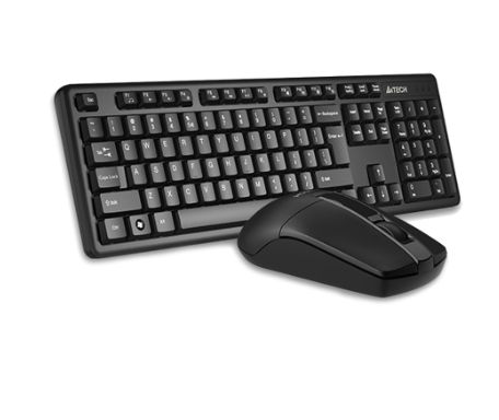 A4Tech 3330N Silent Click Wireless Keyboard and Mouse Black