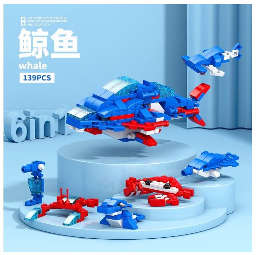 City Series 6 IN 1 SWAT Engineering Vehicle Educational Toy Model Block Toys Boy Children's Day Gift B22