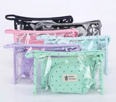 BS 3 in 1 PVC Cosmetic Bag Case Makeup Pouch Organizer