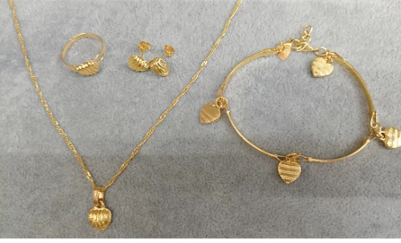 Bankok Gold Hearts Jewelry Set 4in1