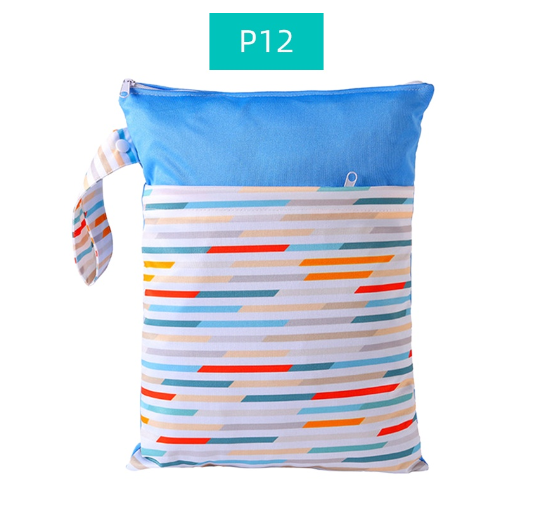 Reusable Waterproof Pattern Double Pocket Diaper Wet Bag DWB13