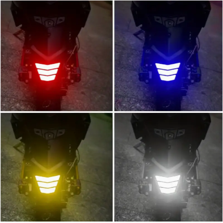 3pcs Reflective Motorcycle Sticker Reflective Warning Ladder Arrow Tail Wing Plate Racing Bumper Decal Tape Truck Bike Sticker