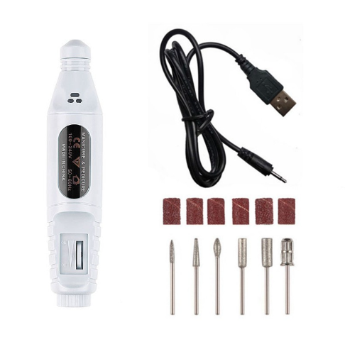 1 Set Electric Nail Drill Professional Manicure Machine Pen Pedicure Elecctronic Nail File Nail Grinder Tools With 6 Bits Drill Machine