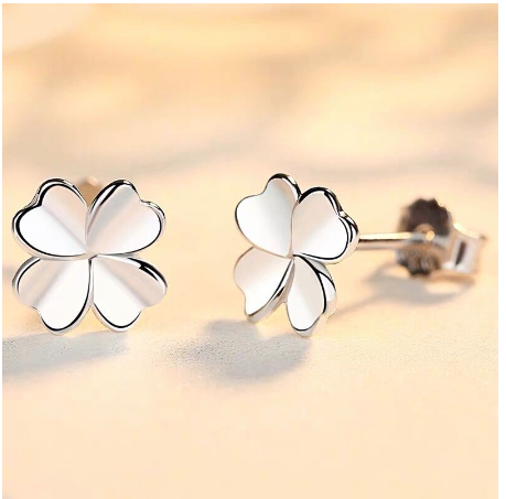 Genuine 92.5% ITALY SILVER EDW004  Ladies Stud Earrings