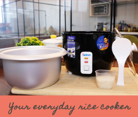 Astron URC-180 1.8L Drum Shape Rice Cooker (Black) | 10 cups | 700W | 6-10 persons | free paddle